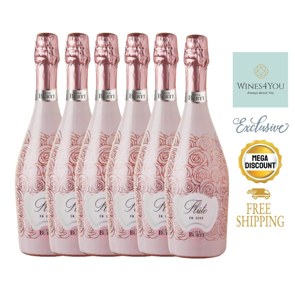 Burti Flute En Rose Spumante Extra Dry Italy Sparkling Wine 6btls Ctn Promo!